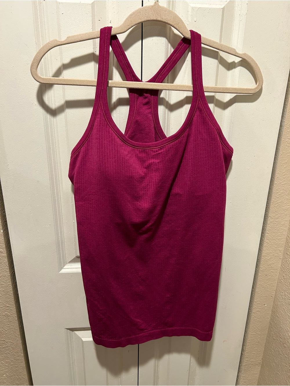 Lululemon Ebb To Street Ribbed Tank Top Raspberry, size 12 - Picture 9 of 10